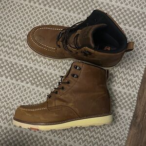 Men's Tan Leather Lace-Up Boots